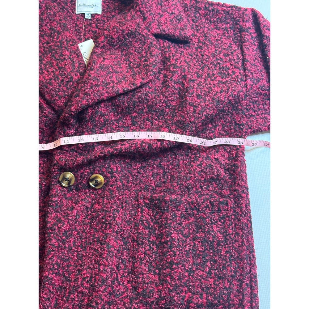 Culture Code Womens Burgundy Boucle Textured Overcoat Jacket Size M New CPJ1586A - Picture 5 of 8
